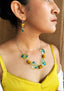 FUN-PLASTIQUE - Necklace & Dangle Earrings Set - YELLOW/BLUE