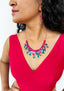 FUN-PLASTIQUE - Necklace & Dangle Earrings Set - PINK/BLUE