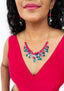 FUN-PLASTIQUE - Necklace & Dangle Earrings Set - PINK/BLUE