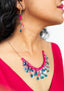 FUN-PLASTIQUE - Necklace & Dangle Earrings Set - PINK/BLUE