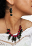 FUN-PLASTIQUE - Necklace & Dangle Earrings Set - BLACK