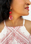 Papyrus Dangle Earrings - RED/W