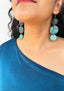 Papyrus Dangle Earrings - TEAL